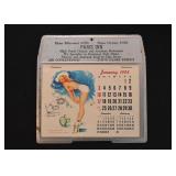 Vintage Paris Inn Pin Up Girl Calendar (1954)