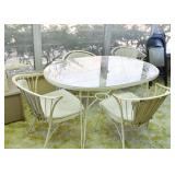 Vintage Garden Dining Set (Glass Top Table & Chairs)