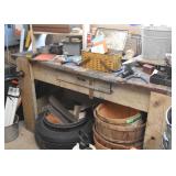 Work Bench, Apple Baskets, Tools, Etc.