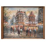 Framed Painting / Artwork, Signed (Moulin Rouge, Paris)