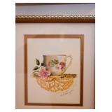 Framed Artwork, Signed (Teacups)