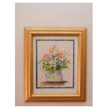 Framed Still Life Watercolor / Artwork, Signed