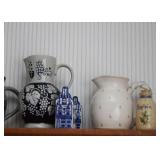 Pottery Pitchers, House Miniatures, Stoneware Aspirin Bottle