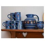 Pottery Pitcher & Mugs