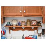 Pottery / Dishware (including Polish pottery), Wooden Wall Display Shelf with Hearts