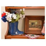 Rain Boots Vase, Framed Print