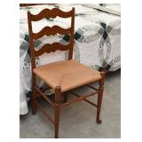 Antique Wood Chair with Rush Seat