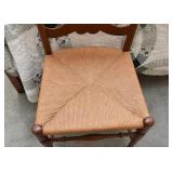 Antique Wood Chair with Rush Seat