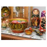 Russian Lacquer Bowl & Spoons