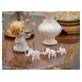 Miniature Pink Glass Elephants