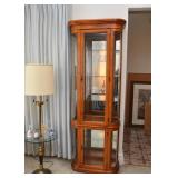 Lighted Display Case Tower (Glass Shelves, Mirror Backing)