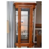 Lighted Display Case Tower (Glass Shelves, Mirror Backing)