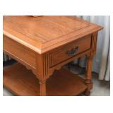 Vintage Wood Side Table with Drawer