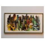 Framed Abstract Artwork / Painting, Signed