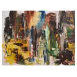 Framed Abstract Artwork / Painting, Signed