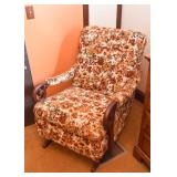 Vintage Rocking Chair with Floral Upholstery