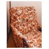 Vintage Rocking Chair with Floral Upholstery