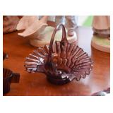 Vintage Amethyst Glass Basket