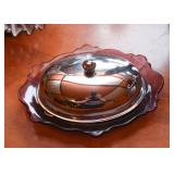 Vintage Amethyst Covered Dish
