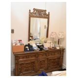 Vintage Lowboy Chest of Drawers with Mirror