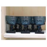 Vintage Blue Glass Dessert Glasses