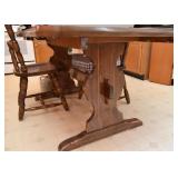 Vintage Wood Kitchen Table with 4 Chairs