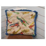 Vintage Pillow with Airplanes