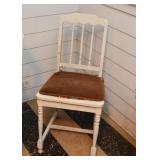 Vintage White Gate Leg / Drop Leaf Table with 3 Side Chairs