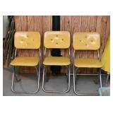 Set of 3 Vintage Kitchenette Chairs (Yellow)