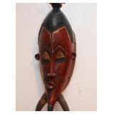 African Mask with Bird (Approx. 26.5" H)