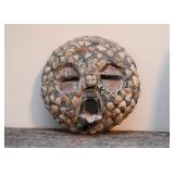 African Mask with Seashells (Approx. 7" Diameter)