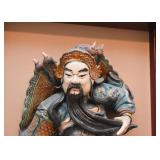 Antique Chinese Roof Tile Warrior Figure, Framed (Approx. 19.25" W x 28.25" H including frame)