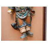 Antique Chinese Roof Tile Warrior Figure, Framed (Approx. 19.25" W x 28.25" H including frame) Antique Chinese Roof Tile Warrior Figure, Framed (Approx. 19.25" W x 28.25" H including frame)