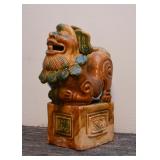 Chinese Sancai Glazed Foo Dog / Lion Figure (Approx. 7.25" H) Chinese Sancai Glazed Foo Dog / Lion Figure (Approx. 7.25" H)