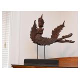 Asian Deity Wood Carving / Sculpture with Stand (Approx. 22" L x 21.5" H including stand) Asian Deity Wood Carving / Sculpture with Stand (Approx. 22" L x 21.5" H including stand)