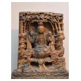 Chinese Soapstone Carving / Sculpture (Approx. 9.25" L x 9" H including stand) Chinese Soapstone Carving / Sculpture (Approx. 9.25" L x 9" H including stand)