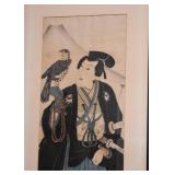 Japanese Print, Framed (Approx. 34.5" H x 14.5" W including frame)