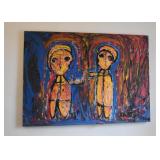 Large Abstract Painting, Signed (Approx. 46" L x 33" H) Large Abstract Painting, Signed (Approx. 46" L x 33" H)
