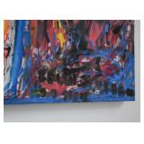 Large Abstract Painting, Signed (Approx. 46" L x 33" H)