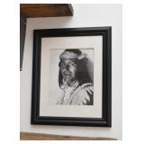 Native American Portrait Print, Framed (Approx. 13.5" L x 16.75" H including frame)