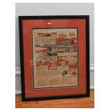 Vintage American Flyer Trains Advertisement, Framed (Approx. 15.75"L x 19" H including frame)