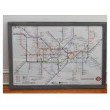 Framed London Underground Map / Poster (Approx. 38.5" L x 26.5" H including frame) Framed London Underground Map / Poster (Approx. 38.5" L x 26.5" H including frame)
