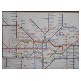 Framed London Underground Map / Poster (Approx. 38.5" L x 26.5" H including frame)