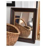 Vintage Wood Framed Wall Mirror (Approx. 14.5 L x 17.25 H)