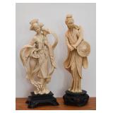 Asian Composite Statues (Tallest is approx. 14" H) Asian Composite Statues (Tallest is approx. 14" H)