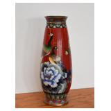 Chinese Cloisonne Vase with Peacocks (Approx. 10" H)