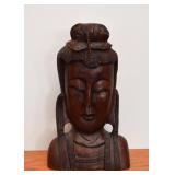 Buddha Head Wood Carving (Approx. 12" H)