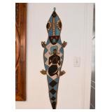 African Beaded Wall Hanging with Mermaid (Approx. 48" L)