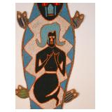 African Beaded Wall Hanging with Mermaid (Approx. 48" L)