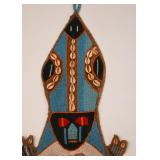 African Beaded Wall Hanging with Mermaid (Approx. 48" L)